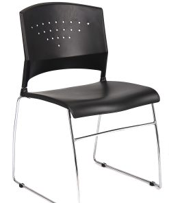 Boss Office Products Stack Chairs in Black, Set of 5