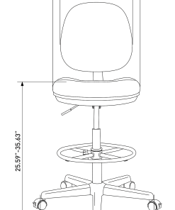 Realspace® Cosimo Fabric Mid-Back Drafting Stool, Black/Chrome 2