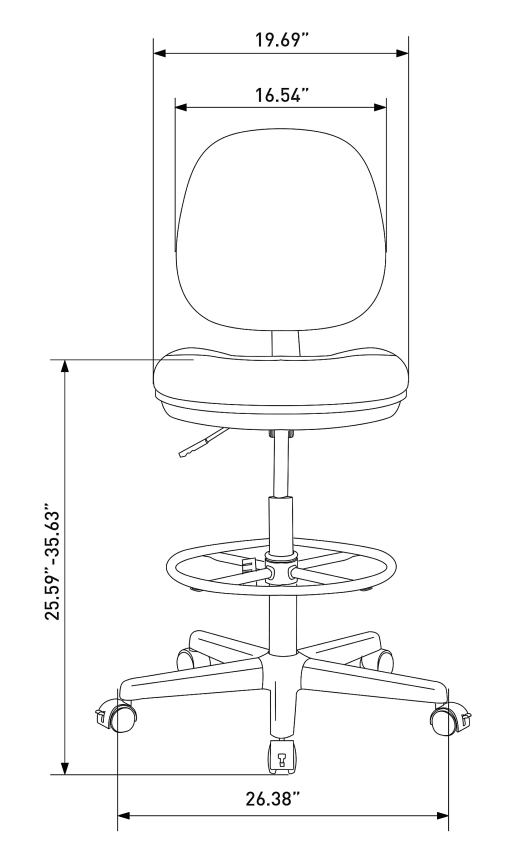 Realspace® Cosimo Fabric Mid-Back Drafting Stool, Black/Chrome - Image 2