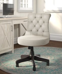 Bush Business Furniture Arden Lane Mid-Back Tufted Office Chair, Cream, Standard Delivery 2