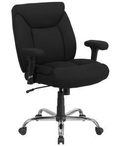 Flash Furniture HERCULES Series Big & Tall 400 lb. Rated Swivel Ergonomic Task Office Chair with Deep Tufted Seating and Adjustable Arms, Black/Chrome 2