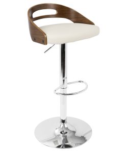 LumiSource Cassis Bar Stool, Walnut/Cream 2