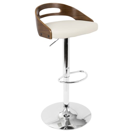 LumiSource Cassis Bar Stool, Walnut/Cream - Image 2