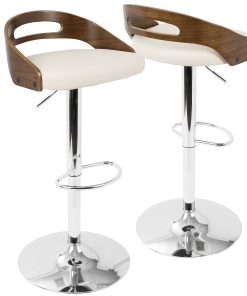 LumiSource Cassis Bar Stool, Walnut/Cream