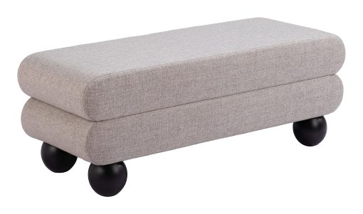 Zuo Davao Polyester Bench, 18-1/8”H x 45-5/16”W x 17-5/16”D, Gray