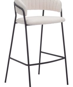 Zuo Josephine Barstools, Cream, Set Of 2 Barstools
