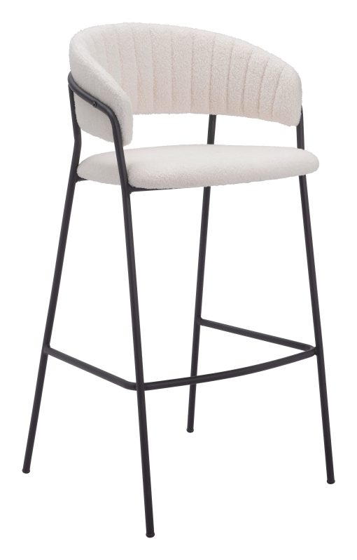 Zuo Josephine Barstools, Cream, Set Of 2 Barstools