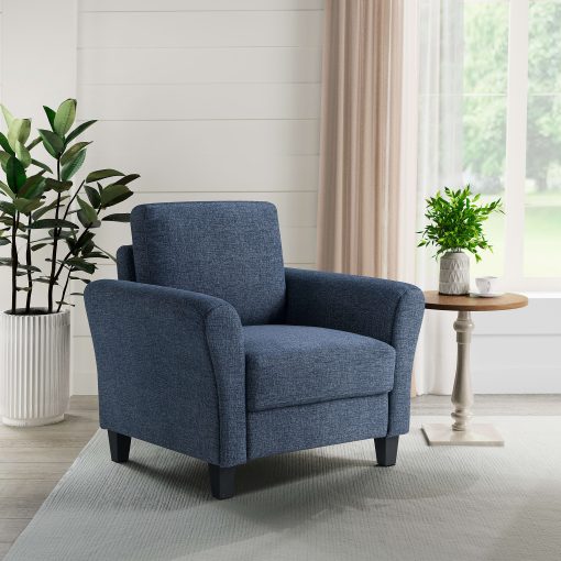 Lifestyle Solutions Winslow Chair With Rolled Arms, Blue - Image 2