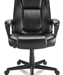Realspace® Hurston Bonded Leather High-Back Executive Office Chair, Black, BIFMA Compliant 2