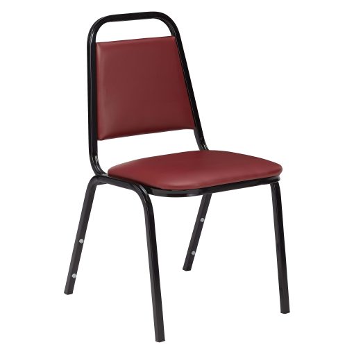 National Public Seating Standard Vinyl Padded Banquet Stack Chair, Burgundy/Black Pack Of 40 - Image 2