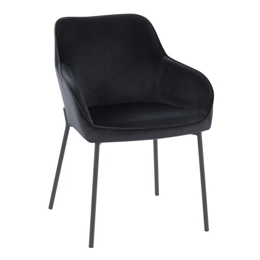 LumiSource Daniella Dining Chairs, Black, Set Of 2 Chairs - Image 2