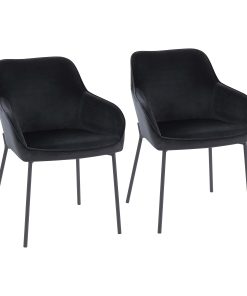 LumiSource Daniella Dining Chairs, Black, Set Of 2 Chairs