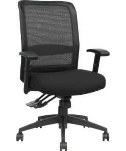Lorell® Ergonomic Flexible Mesh High-Back Multifunction Chair, Fabric Seat, Black 2