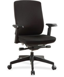 Lorell® Multifunction Mid-Back Chair, Fabric, Black 2