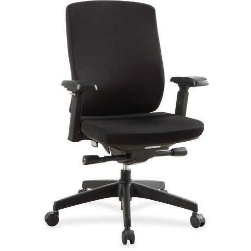 Lorell® Multifunction Mid-Back Chair, Fabric, Black - Image 2