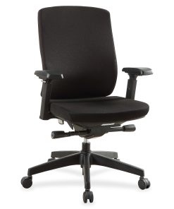Lorell® Multifunction Mid-Back Chair, Fabric, Black