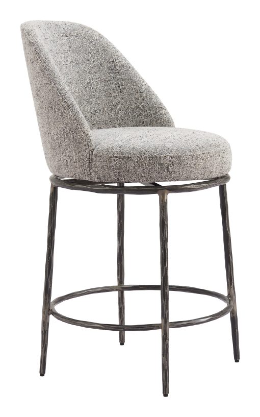 Zuo Nordhavn Swivel Counter-Height Stool, Gray