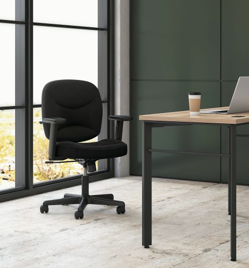 HON® Basyx ValuTask® Low-Back Task Chair, Black - Image 2