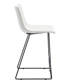 Office Star Nash Fabric Counter Height Stools, White, Set Of 2 Stools 2