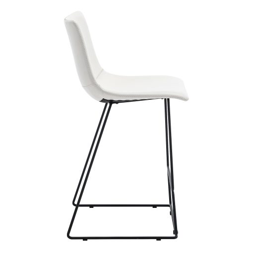 Office Star Nash Fabric Counter Height Stools, White, Set Of 2 Stools - Image 2