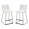 Office Star Nash Fabric Counter Height Stools, White, Set Of 2 Stools