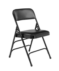 National Public Seating 1300 Series Premium Vinyl Upholstered Triple Brace Folding Chairs, Black, Set Of 4 Chairs 2