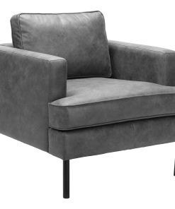 Zuo Decade Faux Leather Accent Chair, Vintage Gray
