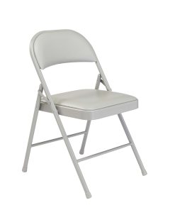 National Public Seating Commercialine 950 Series Vinyl Upholstered Folding Chairs, Gray, Set Of 4 Chairs 2