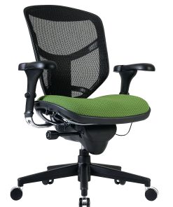 WorkPro® Quantum 9000 Series Ergonomic Mesh/Premium Fabric Mid-Back Office Chair, Black/Lime, BIFMA Compliant