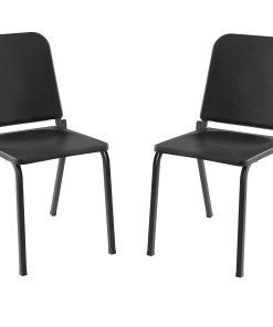 National Public Seating Melody Stackable Music Chairs, Black, Set Of 2