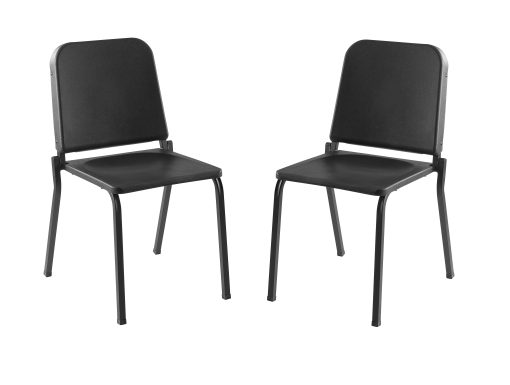 National Public Seating Melody Stackable Music Chairs, Black, Set Of 2