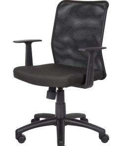 Boss Budget Mesh Task Chair With T-Arms, Black 2