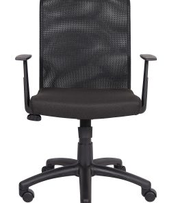 Boss Budget Mesh Task Chair With T-Arms, Black