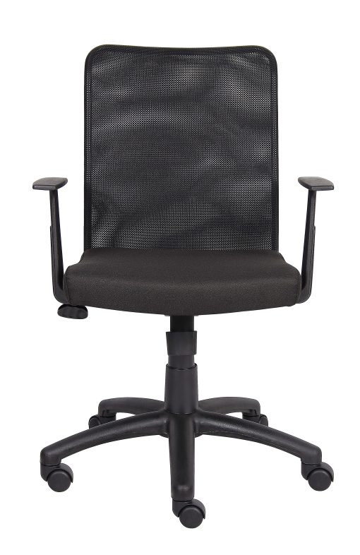 Boss Budget Mesh Task Chair With T-Arms, Black