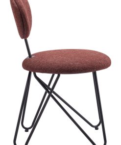 Zuo Novi Dining Chairs, Maroon Brown, Set Of 2 Chairs 2