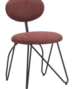 Zuo Novi Dining Chairs, Maroon Brown, Set Of 2 Chairs