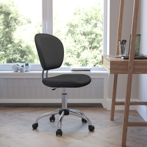 Flash Furniture Mesh Mid-Back Swivel Task Chair, Gray/Silver