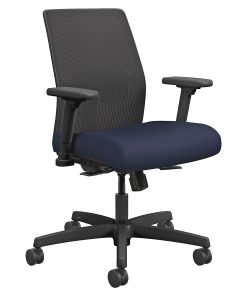 HON® Ignition 2.0 Mesh Task Chair, Synchro-Tilt Control With Seat Slider, Black/Navy