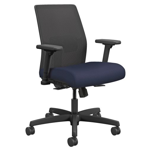 HON® Ignition 2.0 Mesh Task Chair, Synchro-Tilt Control With Seat Slider, Black/Navy