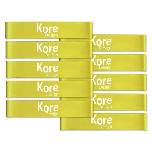 Kore Design™ Fidget Kick Bands, Silicone, 2" x 24", Yellow, Pack Of 10 Bands