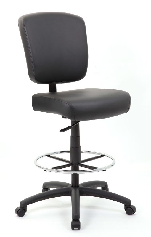 Boss Office Products Heavy Duty Armless Drafting Stool, Black