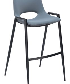 Zuo Desi Barstools, Azure Gray, Set Of 2 Barstools