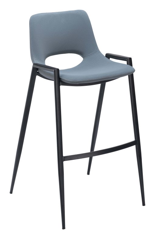 Zuo Desi Barstools, Azure Gray, Set Of 2 Barstools