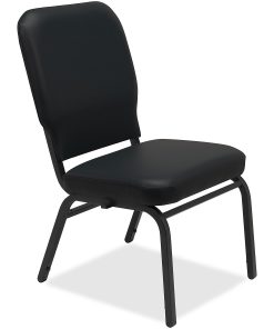 Lorell® Big And Tall Vinyl Stack Chair, Black 2