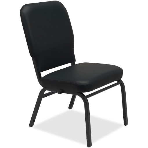 Lorell® Big And Tall Vinyl Stack Chair, Black - Image 2