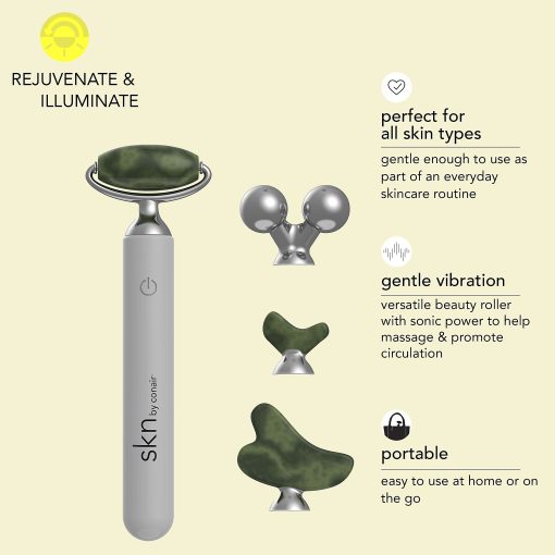 Conair™ Skn Jade Vibe Roller Kit, 7/8”H x 7/8”W x 5-1/8”D, White - Image 2
