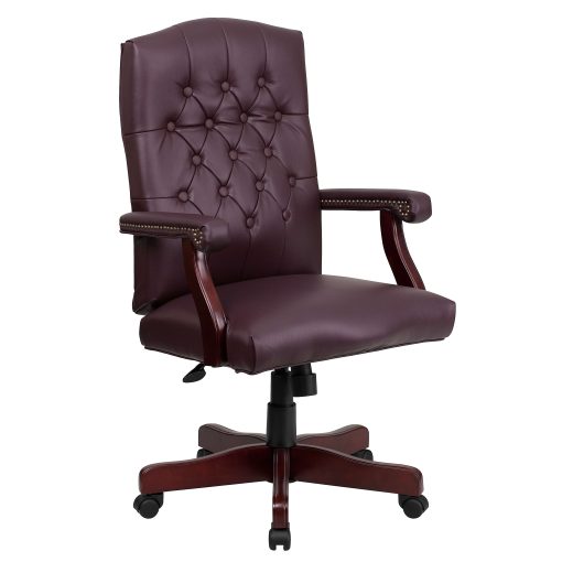 Flash Furniture Martha Washington LeatherSoft™ Faux Leather High-Back Swivel Office Chair, Burgundy - Image 2