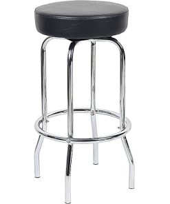 Boss Office Products Stool With Foot Ring, Black/Chrome 2