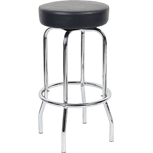 Boss Office Products Stool With Foot Ring, Black/Chrome - Image 2