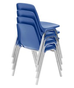 National Public Seating 8100 Series Poly Shell Stack Chairs, Blue, Set Of 4 Chairs 2